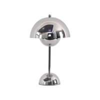 Φωτιστικό επιτραπέζιο Nextdeco LED μεταλλικό και ακρυλικό ασημί αφής Φ18xΥ31εκ.