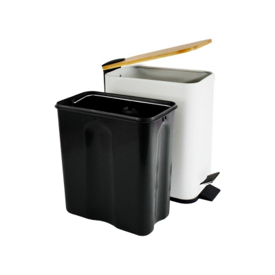 Κάδος απορριμμάτων με απαλό κλείσιμο λευκός 6l, Y14,5x28x28εκ. Κάδος απορριμμάτων με απαλό κλείσιμο λευκός 6l, Y14,5x28x28εκ.