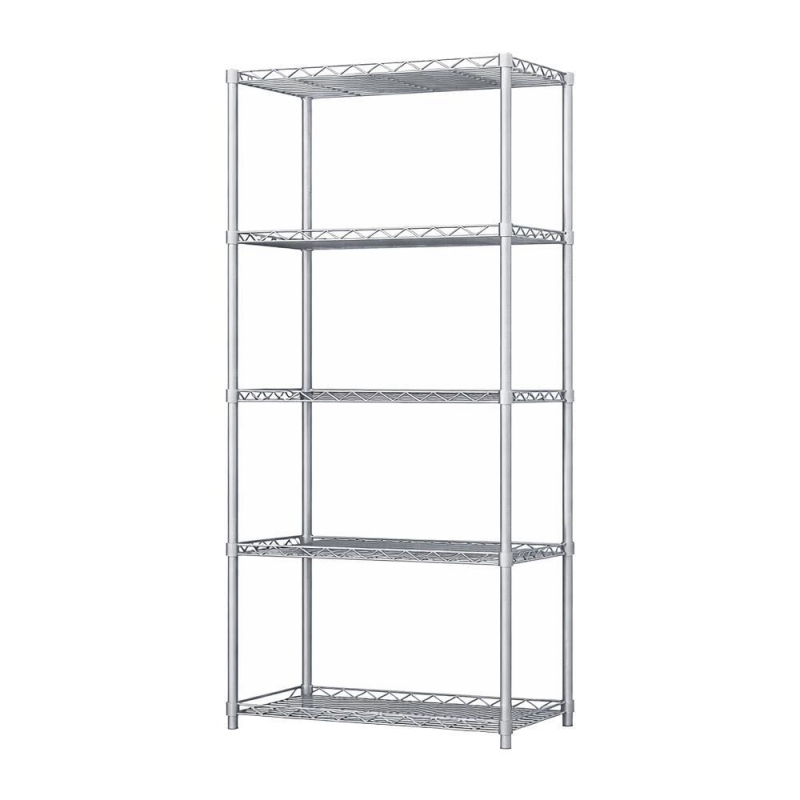 Ραφιέρα inox Nextdeco 5 επίπεδα ρυθμιζόμενη ασήμι Υ150×55×30εκ.