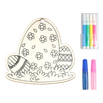 Πασχαλινό σετ ζωγραφικής ξύλινο αυγό 16,5x10,8εκ. Πασχαλινό σετ ζωγραφικής ξύλινο αυγό 16,5x10,8εκ.