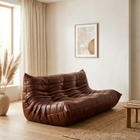 Καναπές τριθέσιος Nextdeco Togo eco leather καφέ Υ70x174x102εκ.