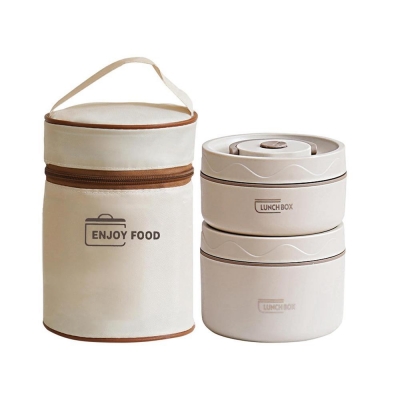 Σετ 2 lunch box inox - θερμική τσάντα 1040ml Σετ 2 lunch box inox - θερμική τσάντα 1040ml