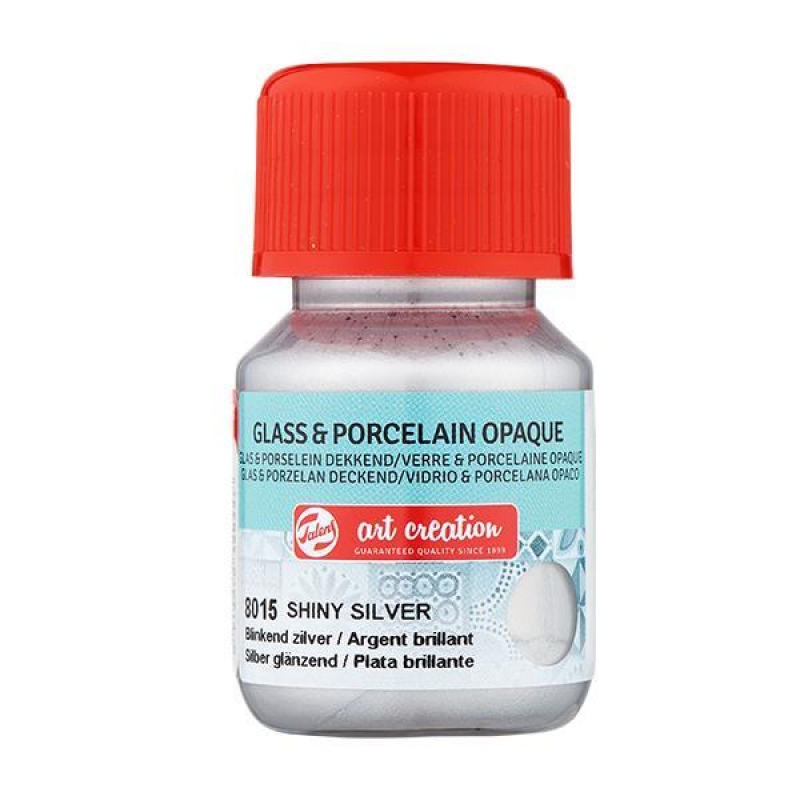 Talens χρώμα glass/porcelain opaque 8015 shiny silver 30ml Talens χρώμα glass/porcelain opaque 8015 shiny silver 30ml