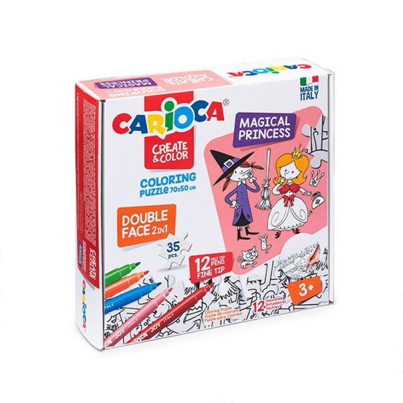 Carioca Puzzle 2σε1 χρωματίζω "Magical Princess" 35 τεμ. 70x35εκ.