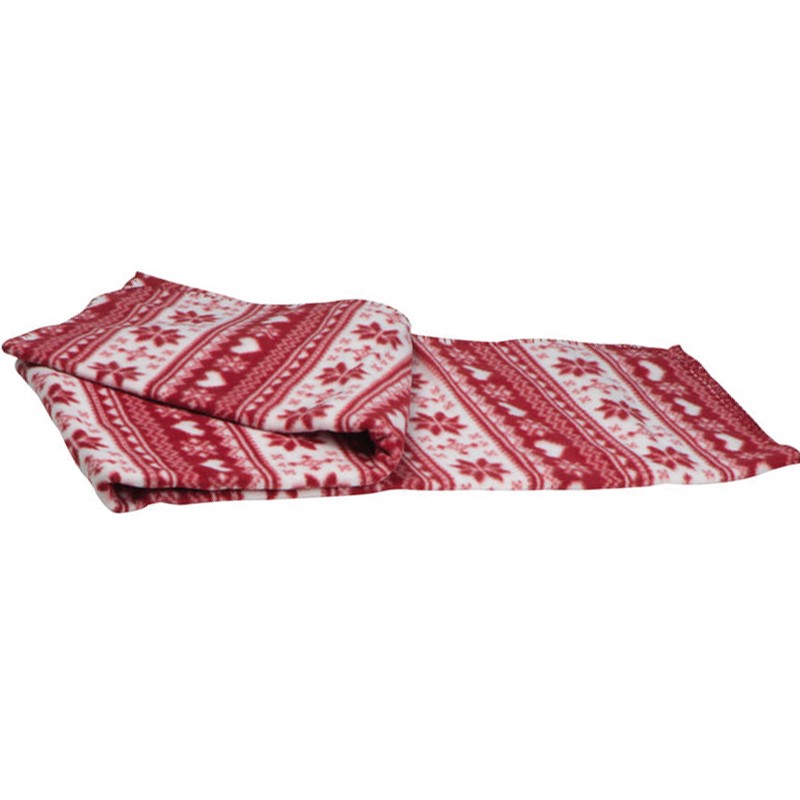 Xριστουγεννιάτικη κουβέρτα fleece κόκκινη 130χ170εκ.