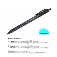 Στυλό διαρκείας με κλιπ μαύρο 1,0mm. Δυνατότητα εκτύπωσης Στυλό διαρκείας με κλιπ μαύρο 1,0mm. Δυνατότητα εκτύπωσης
