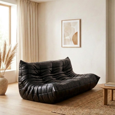 Καναπές τριθέσιος Nextdeco Togo eco leather μαύρο Υ70x174x102εκ. Καναπές τριθέσιος Nextdeco Togo eco leather μαύρο Υ70x174x102εκ.