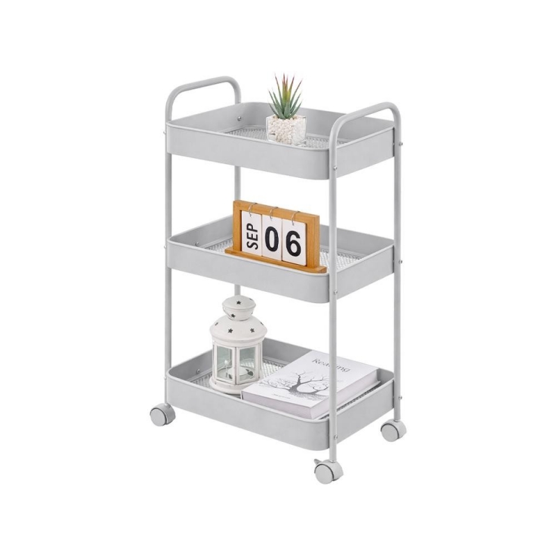 Τρόλεϊ- καλάθι Υ70.5x43x30εκ. μεταλλικό με 3 θήκες αποθήκευσης γκρι Τρόλεϊ- καλάθι Υ70.5x43x30εκ. μεταλλικό με 3 θήκες αποθήκευσης γκρι