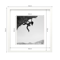 Κορνίζα τοίχου ξύλινη λευκή με ακρυλικό τζάμι 30x30εκ.