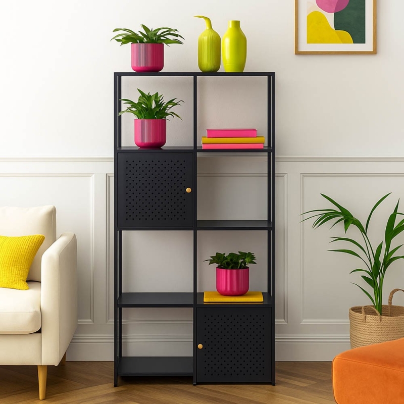 Ραφιέρα μεταλλική Nextdeco με 4 ράφια μαύρη Υ175x80x35εκ. Ραφιέρα μεταλλική Nextdeco με 4 ράφια μαύρη Υ175x80x35εκ.