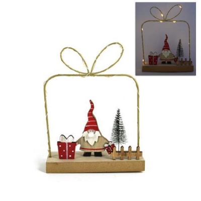 Χριστουγεννιάτικο ξύλινο διακοσμητικό φωτιζόμενο 13,5x4,5x17εκ. Χριστουγεννιάτικο ξύλινο διακοσμητικό φωτιζόμενο 13,5x4,5x17εκ.