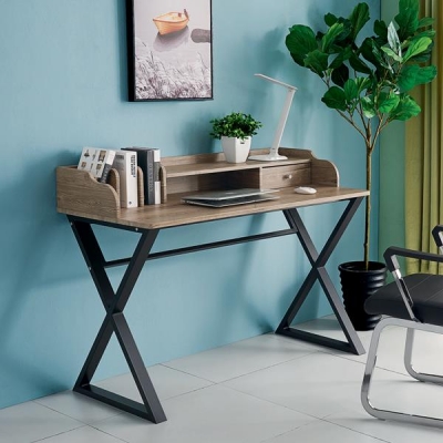 Γραφείο μεταλλικό Nextdeco καφέ με συρτάρια Υ91x120x60εκ. Γραφείο μεταλλικό Nextdeco καφέ με συρτάρια Υ91x120x60εκ.