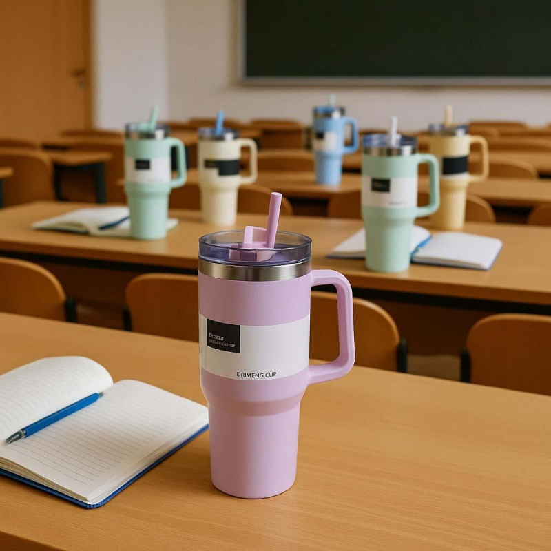 Θερμός ποτήρι 1200ml πράσινο ανοξείδωτο με καλαμάκι