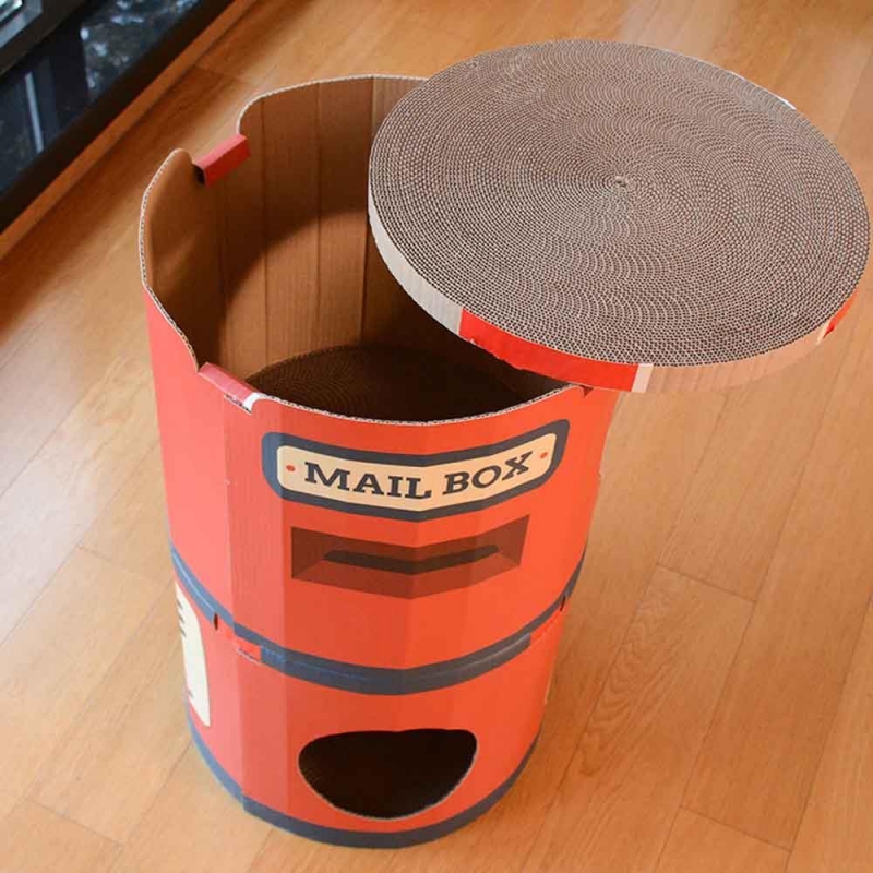 Ονυχοδρόμιο - σπιτάκι γάτας δύο επιπέδων Υ55×40×40εκ. Ονυχοδρόμιο - σπιτάκι γάτας δύο επιπέδων Υ55×40×40εκ.