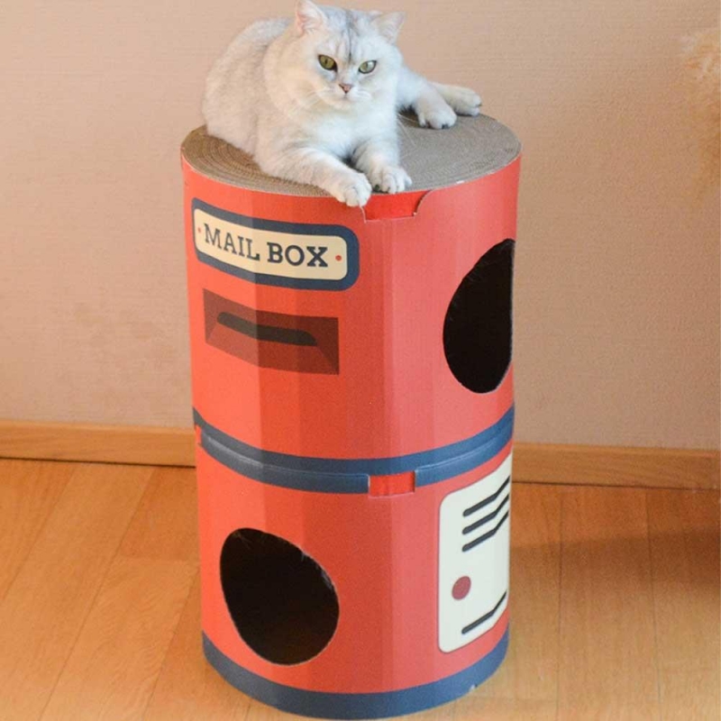 Ονυχοδρόμιο - σπιτάκι γάτας δύο επιπέδων Υ55×40×40εκ. Ονυχοδρόμιο - σπιτάκι γάτας δύο επιπέδων Υ55×40×40εκ.