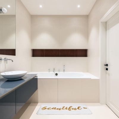 Χαλάκι μπάνιου Beautiful λευκό 50x80εκ.