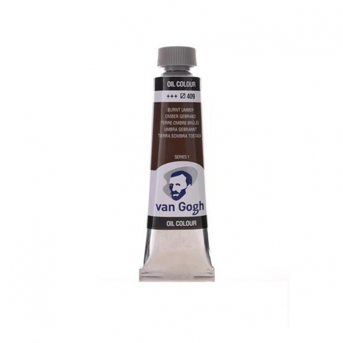 Talens van gogh χρώμα λαδιού 409 burnt umber 200ml