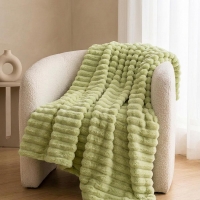 Κουβέρτα faux fur πράσινη 200x230εκ.