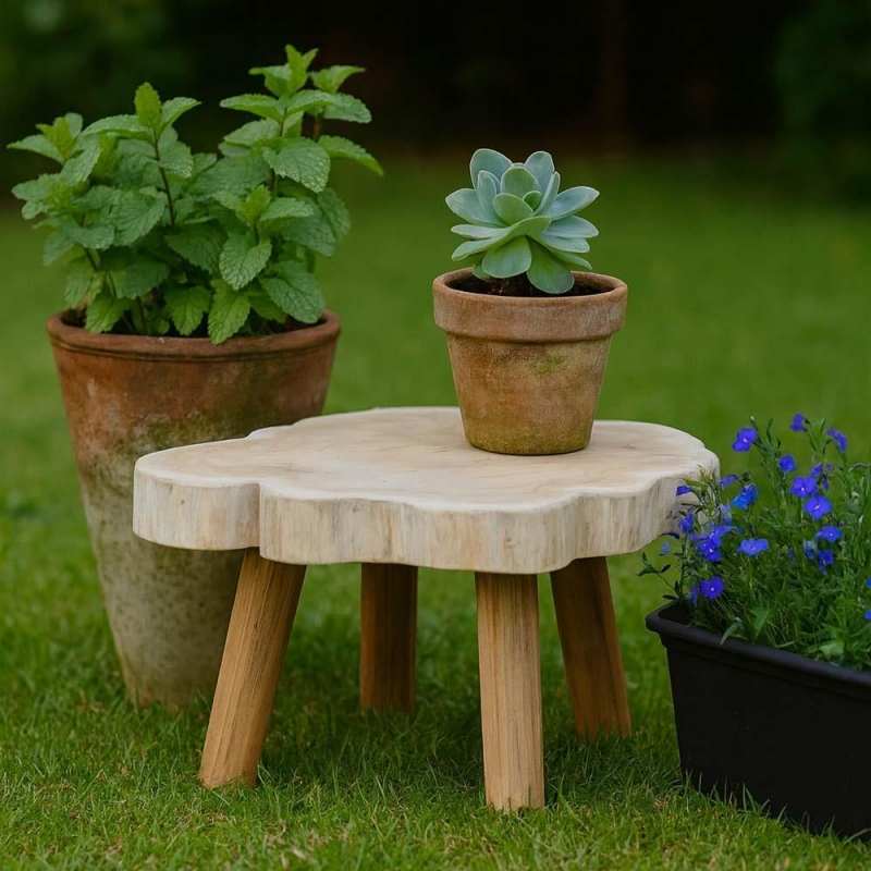 Τραπεζάκι Nextdeco από ανακυκλωμένο ξύλο teak Υ25xM48xΠ45εκ