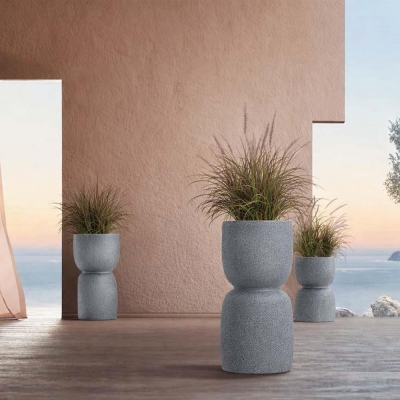 Γλάστρα - κασπώ Duala Slim γκρι Y70xΦ40εκ.