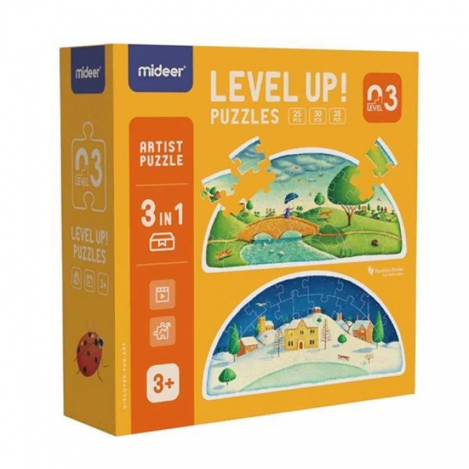 Mideer παζλ 3 σε 1 - Level Up 3 "Artist series" 25,30 - 35τμχ