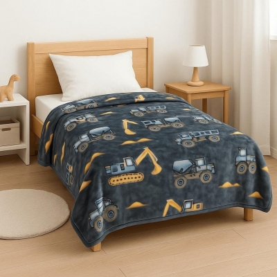 Κουβέρτα παιδική trucks βελουτέ από 100% polyester 150x220εκ. Κουβέρτα παιδική trucks βελουτέ από 100% polyester 150x220εκ.