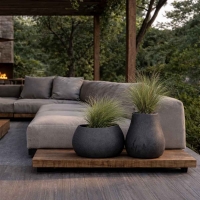 Γλάστρα - κασπώ Evolia γκρι Y38x60x50εκ.