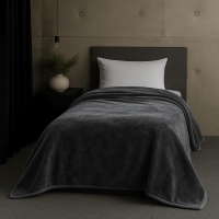 Κουβέρτα μονή γκρι βελουτέ από 100% polyester 150x220εκ. Κουβέρτα μονή γκρι βελουτέ από 100% polyester 150x220εκ.