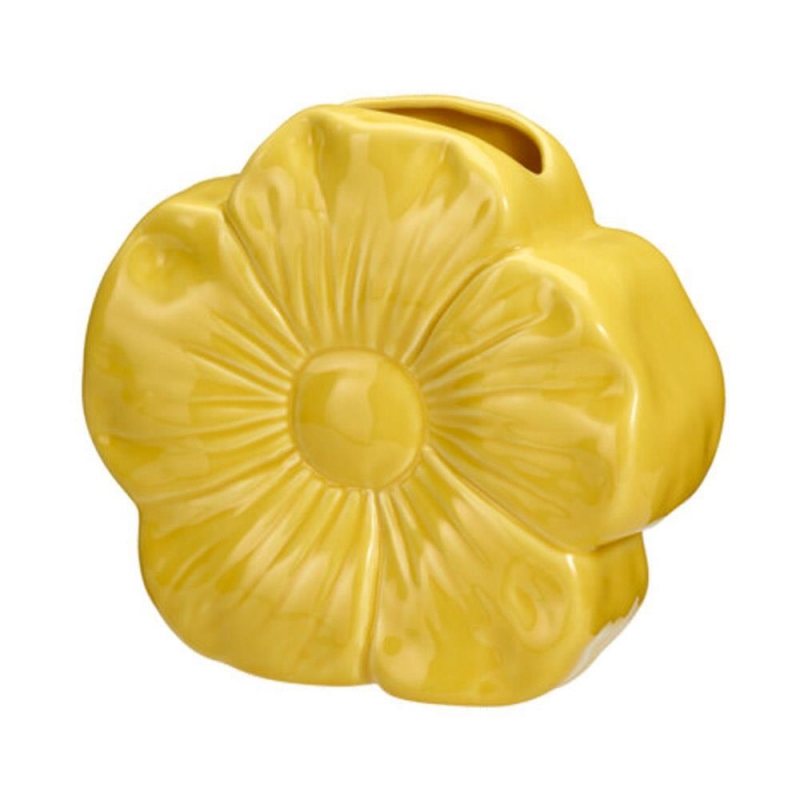 Βάζο λουλούδι πορσελάνινο κίτρινο 22×7,5×19,2εκ.