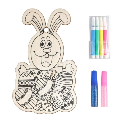 Πασχαλινό σετ ζωγραφικής ξύλινο λαγός 16,5x10,8εκ. Πασχαλινό σετ ζωγραφικής ξύλινο λαγός 16,5x10,8εκ.