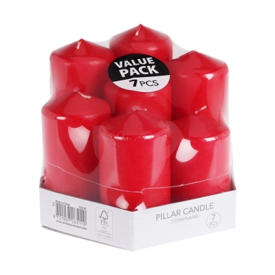Σετ 7 κεριά κόκκινα άοσμα σε διάφορα μεγέθη Σετ 7 κεριά κόκκινα άοσμα σε διάφορα μεγέθη