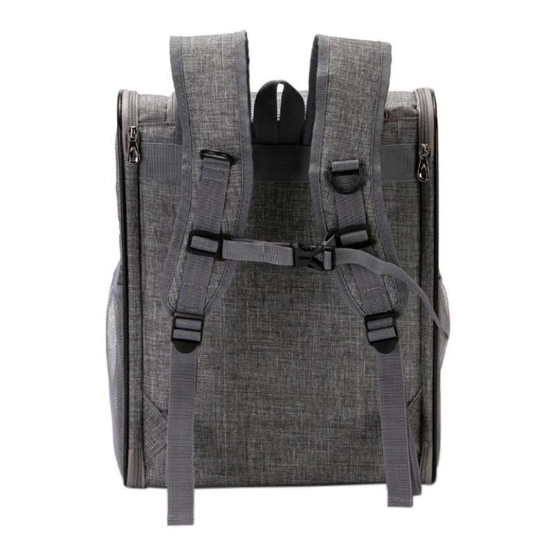 Τσάντα μεταφοράς κατοικιδίων μαύρη με δίχτυ Υ42×34×28εκ.