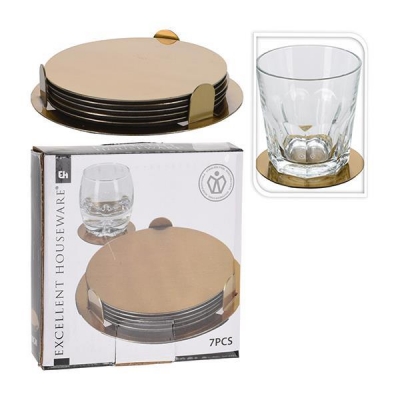 Σουβέρ μεταλλικά Ø8,5εκ. σετ 6 τχμ χρυσά Σουβέρ μεταλλικά Ø8,5εκ. σετ 6 τχμ χρυσά