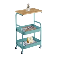 Τρόλεϊ- καλάθι Υ77x43x30εκ. μεταλλικό με ξύλινη επιφάνεια μπλε Τρόλεϊ- καλάθι Υ77x43x30εκ. μεταλλικό με ξύλινη επιφάνεια μπλε