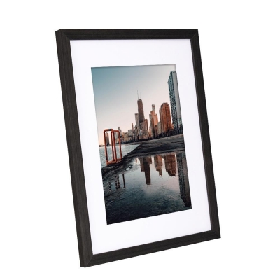 Κορνίζα τοίχου ξύλινη μαύρη με ακρυλικό τζάμι Υ30x21εκ.