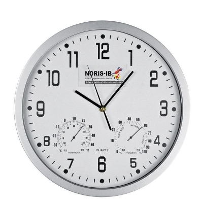 Ρολόι τοίχου θερμόμετρο-υγρόμετρο λευκό καντράν Ø35εκ. Ρολόι τοίχου θερμόμετρο-υγρόμετρο λευκό καντράν Ø35εκ.