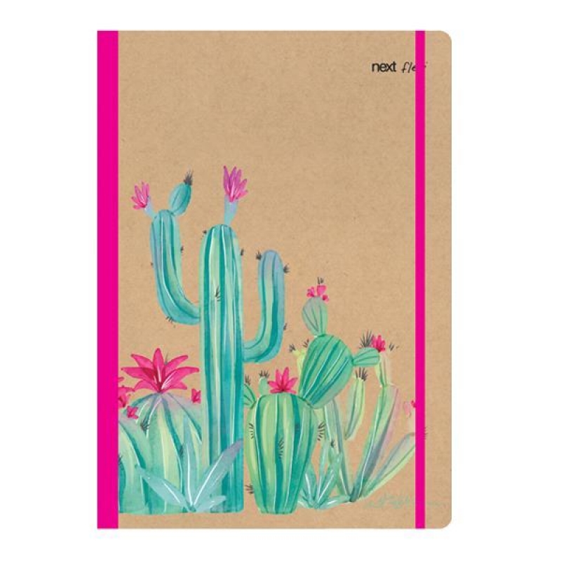 Next trends cactus τετράδιο flexi λάστιχο 17x25εκ. 2θεμ. 80φ.