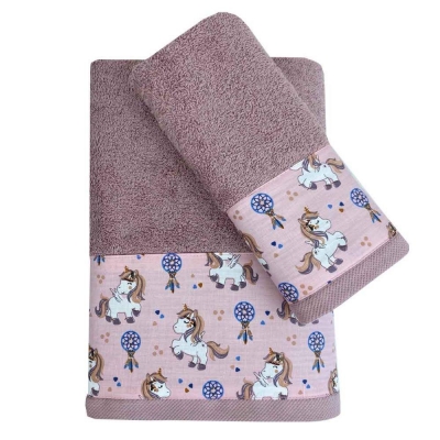 Σετ παιδικές πετσέτες unicorn 100% βαμβάκι πεννιε 550gsm