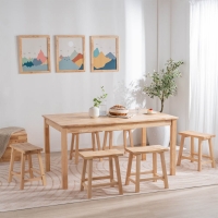 Τραπέζι τραπεζαρίας Nextdeco Natural μασίφ ξύλο Υ74×150×90εκ.