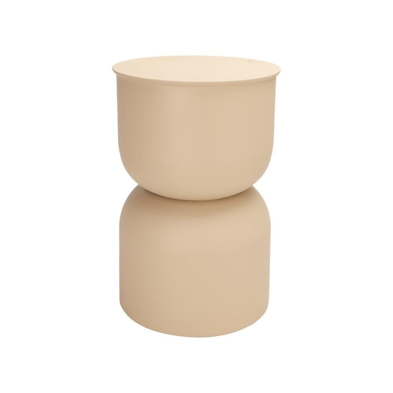 Τραπεζάκι κομοδίνο σκαμπό μπεζ Υ46x⌀31εκ. Τραπεζάκι κομοδίνο σκαμπό μπεζ Υ46x⌀31εκ.