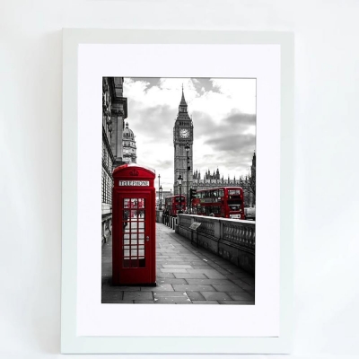 Κορνίζα τοίχου ξύλινη λευκή με ακρυλικό τζάμι 60x40εκ. Κορνίζα τοίχου ξύλινη λευκή με ακρυλικό τζάμι 60x40εκ.