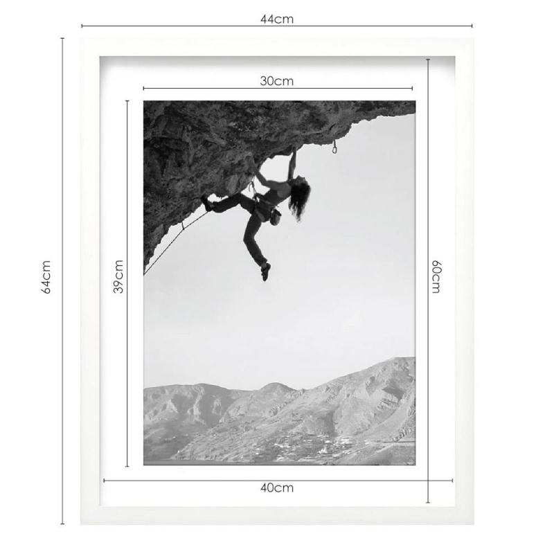 Κορνίζα τοίχου ξύλινη λευκή με ακρυλικό τζάμι 60x40εκ.