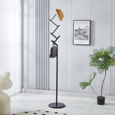 Καλόγερος μεταλλικός Nextdeco μαύρος βάση μαρμάρινη Y170εκØ30εκ.