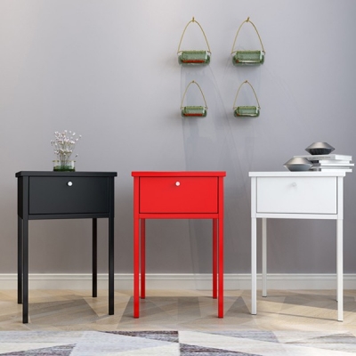 Τραπεζάκι κομοδίνο Nextdeco μεταλλικό με συρτάρι λευκό Υ60x40x40εκ. Τραπεζάκι κομοδίνο Nextdeco μεταλλικό με συρτάρι λευκό Υ60x40x40εκ.