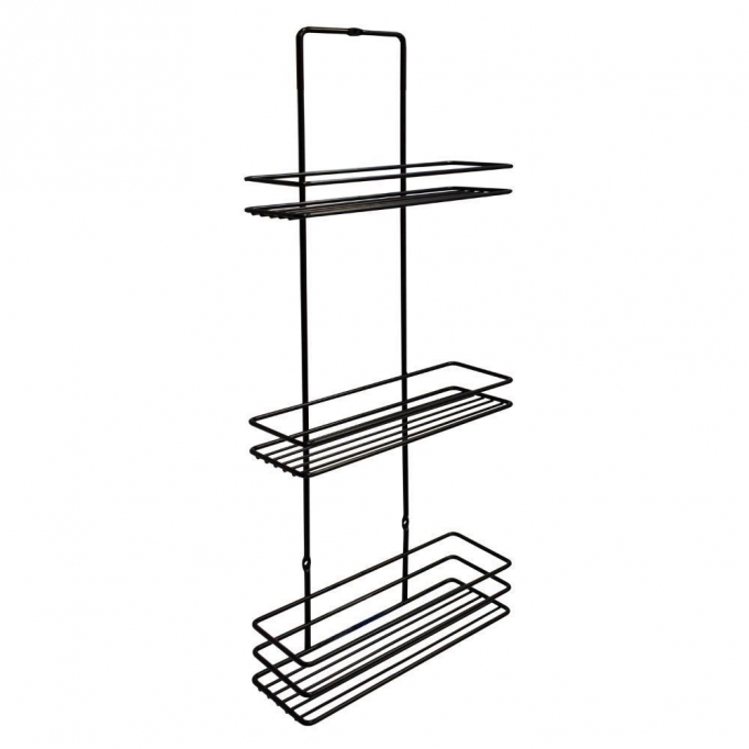 Ραφιέρα μπάνιου με 3 ράφια Υ58x8x23εκ. μεταλλική μαύρη