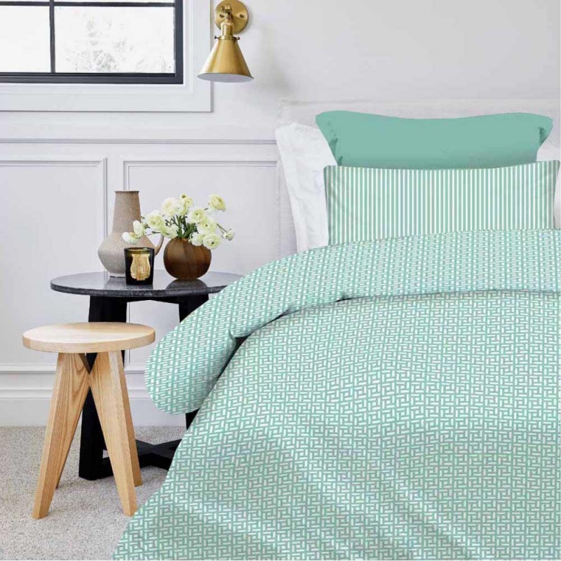 Σετ σεντόνια μονά Maira petrol από 100% βαμβάκι 175x260εκ.