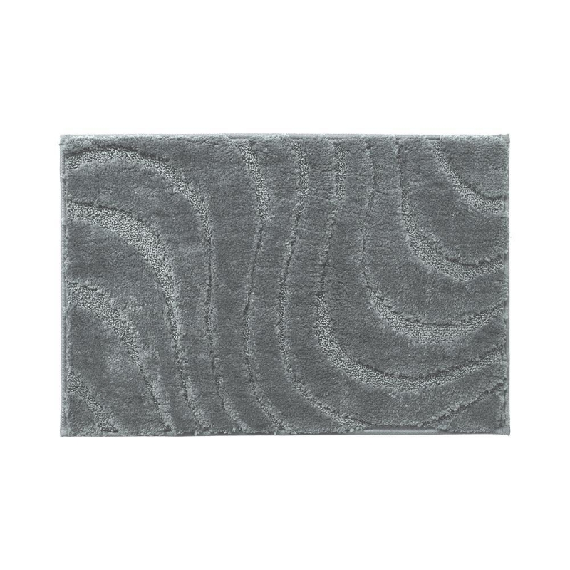 Πατάκι μπάνιου μικροΐνες Siena αντιολισθητικό γκρι 40x60εκ.