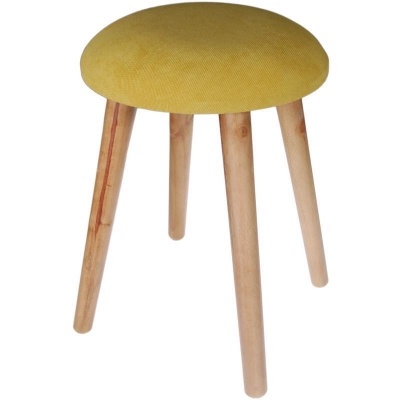 Σκαμπό υφασμάτινο Nextdeco κίτρινο με ξύλινα πόδια Υ37x35Ø εκ. Σκαμπό υφασμάτινο Nextdeco κίτρινο με ξύλινα πόδια Υ37x35Ø εκ.