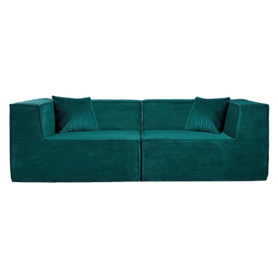 Compressed Nextdeco καναπές διθέσιος κοτλέ πράσινος Υ63x208x101εκ.