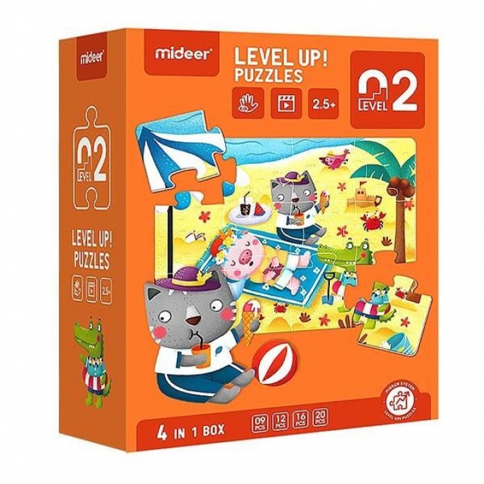 Mideer παζλ 4 σε1 - Level Up 2 "Seasons" 9,12,16 - 20τμχ